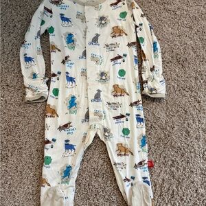 Magnetic Me Baby One-Piece Footed Pajamas with Animal Print